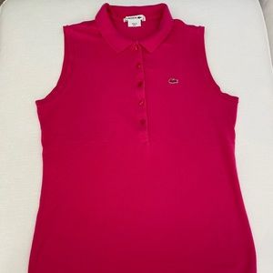 Lacoste Pink Sleeveless Polo